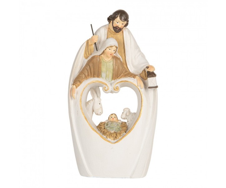 Béžová antik dekorace Svatá rodina - 12*6*22 cm Clayre & Eef
