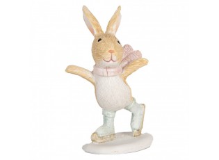Zimní dekorace králíček v čepce na bruslích - 6*5*10 cm