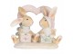 Zimní dekorace zamilovaní králíčci s dopisy - 11*6*9 cm Clayre & Eef