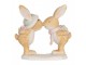Zimní dekorace zamilovaní králíčci s dárkem - 10*5*10 cm Clayre & Eef