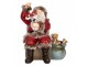 Červená dekorace Santa Claus s Louskáčkem v ruce a hračkami - 16*13*19 cm Clayre & Eef