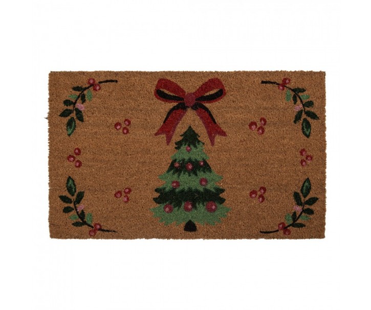 Vánoční kokosová rohožka se stromečkem - 75*45*1 cm Clayre & Eef