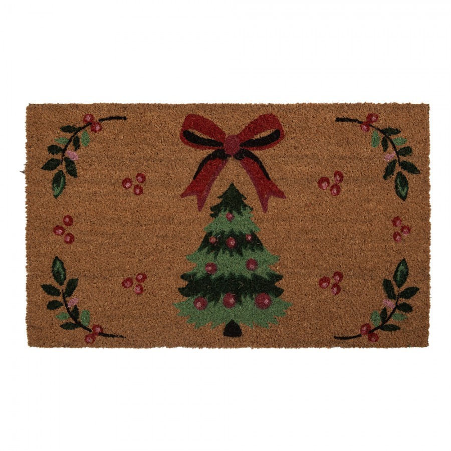 Vánoční kokosová rohožka se stromečkem - 75*45*1 cm
