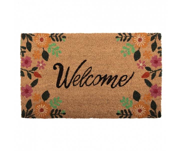 Kokosová rohožka s nápisem Welcome - 75*45*1 cm Clayre & Eef