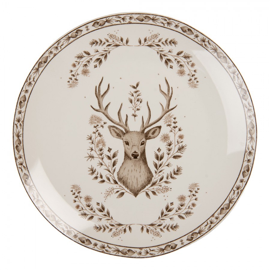 Porcelánový jídelní talíř s jelenem Gentle Wilderness - Ø 26*2 cm