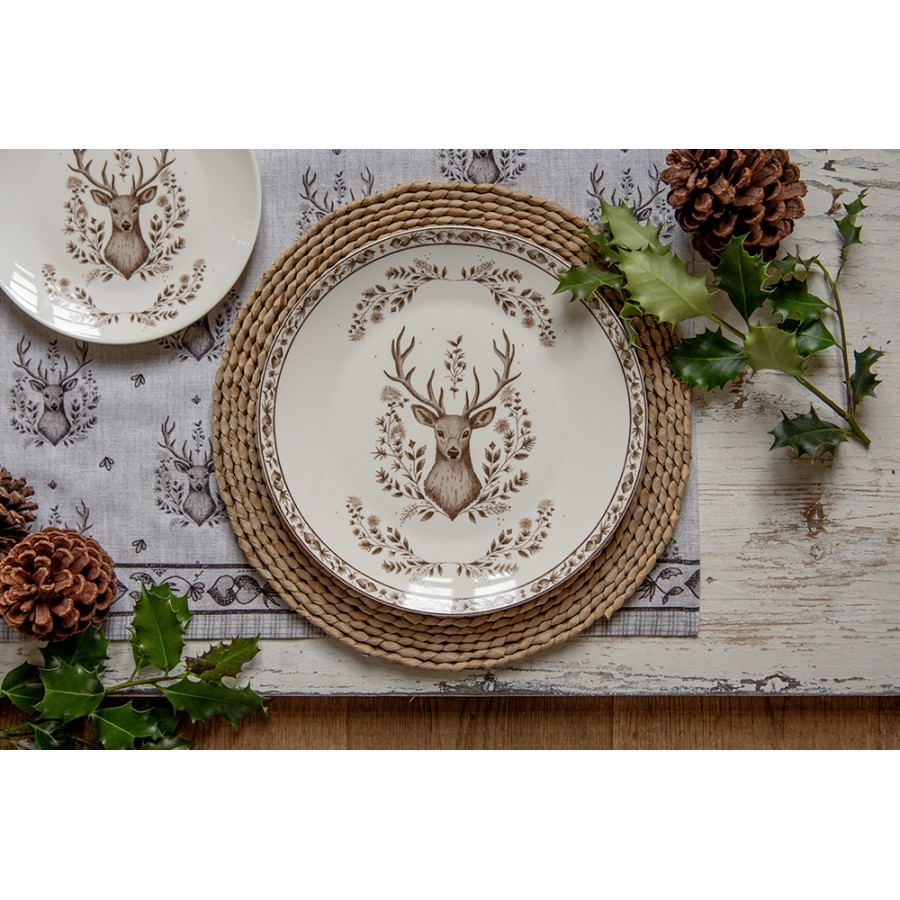 Porcelánový jídelní talíř s jelenem Gentle Wilderness - Ø 26*2 cm