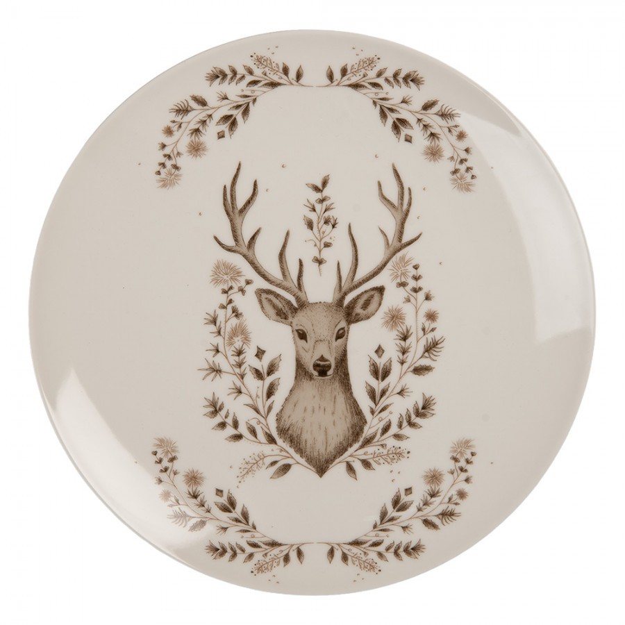Porcelánový dezertní talířek s jelenem Gentle Wilderness - Ø 20*2 cm