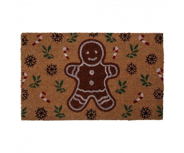 Kokosová rohožka s pernířkem Gingerbread Magic - 75*45*1 cm Clayre & Eef