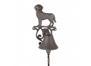 Vintage Doorbell Dog 14x14x24 Cm Brown Metal - 14.0 cm