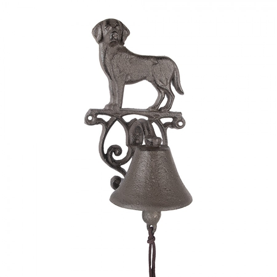 Vintage Doorbell Dog 14x14x24 Cm Brown Metal - 14.0 cm Clayre & Eef Vintage Doorbell Dog 14x14x24 Cm Brown Metal - 14.0 cm Clayre & Eef