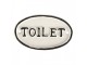 Bílo-černá antik litinová cedulka Toilet - 10*1*6 cm Clayre & Eef