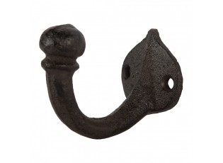 Hnědý litinový nástěnný háček - 4*7*6 cm