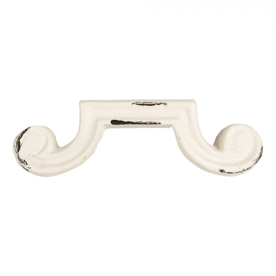 Krémová antik litinová úchytka - 12*2*3 cm 6Y5766