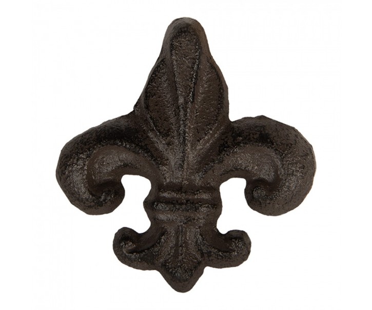 Hnědá antik litinová úchytka Lilie - 7*4*7 cm Clayre & Eef