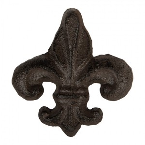 Hnědá antik litinová úchytka Lilie - 7*4*7 cm