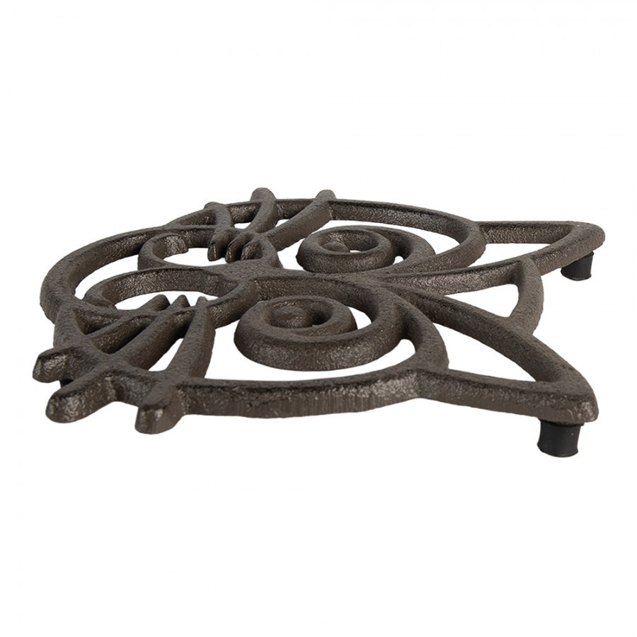Pot Coasters 16x16x2 Cm Brown Metal Cat - 16*17*2 cm