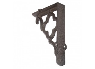 Hnědá kovová policová konzole - 4*13*16 cm