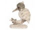 Béžová antik dekorace ptáček na větvičce - 7*6*8 cm Clayre & Eef