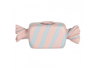 Růžovo-modrý svícen na úzkou svíčku Bonbón Candy - 14*5*5 cm