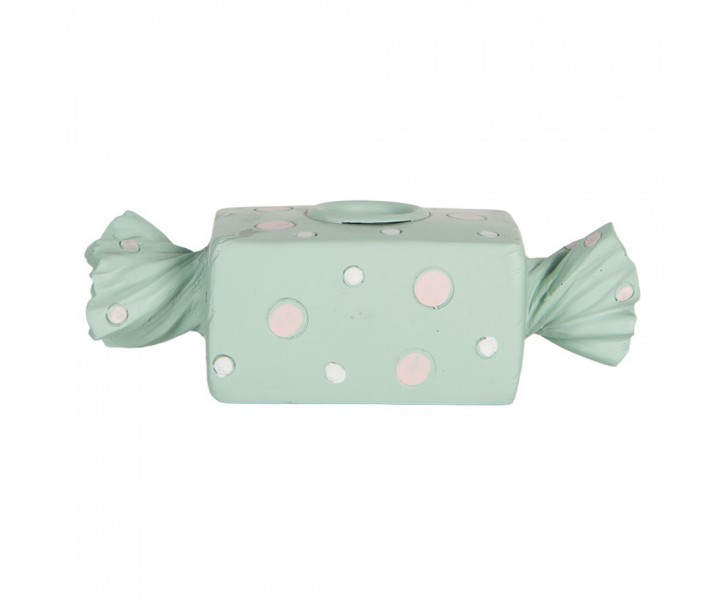 Zelený svícen na úzkou svíčku Bonbón Candy - 14*6*4 cm Clayre & Eef