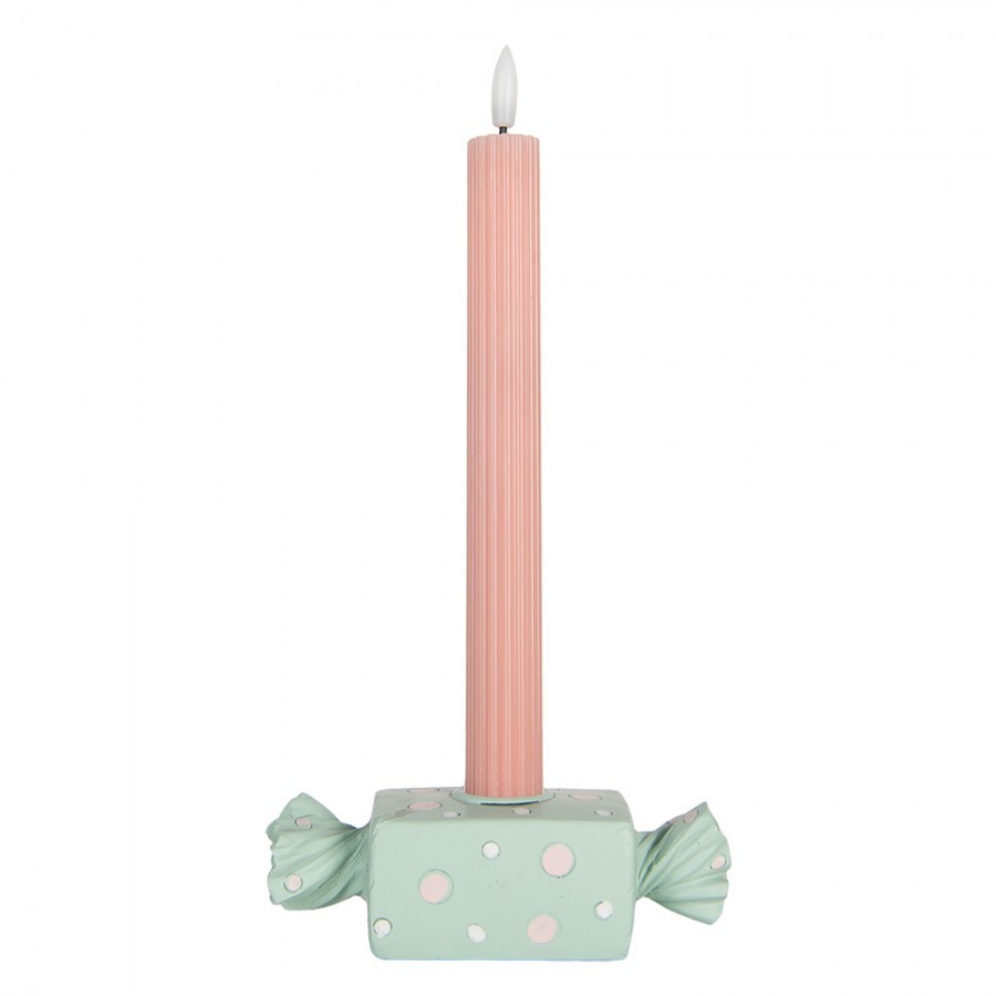 Zelený svícen na úzkou svíčku Bonbón Candy - 14*6*4 cm