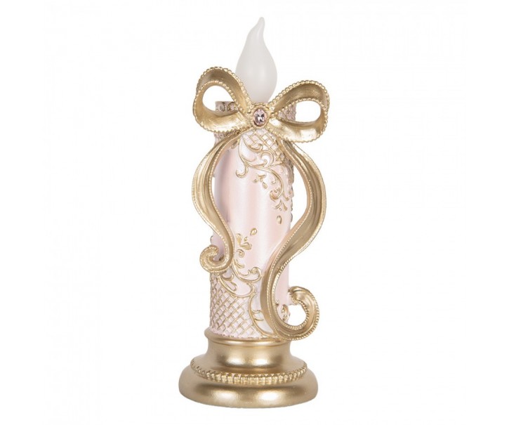 Christmas Decoration With LED Lighting 10x10x25 Cm Gold Colored Plastic - LED 10*10*25 cm / 2*AAA Clayre & Eef