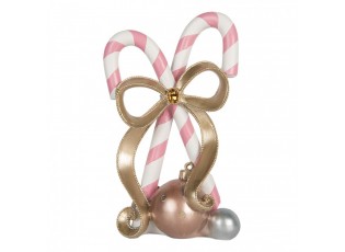 Christmas Decoration Figurine Candy Cane 19x14x30 Cm Pink Plastic - 19*14*30 cm