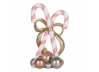 Christmas Decoration Figurine Candy Cane 19x14x30 Cm Pink Plastic - 19*14*30 cm