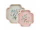 Set 2ks béžový dekorační podnos s ptáčky Birds - 30*30*5 / 24*24*5 cm Clayre & Eef