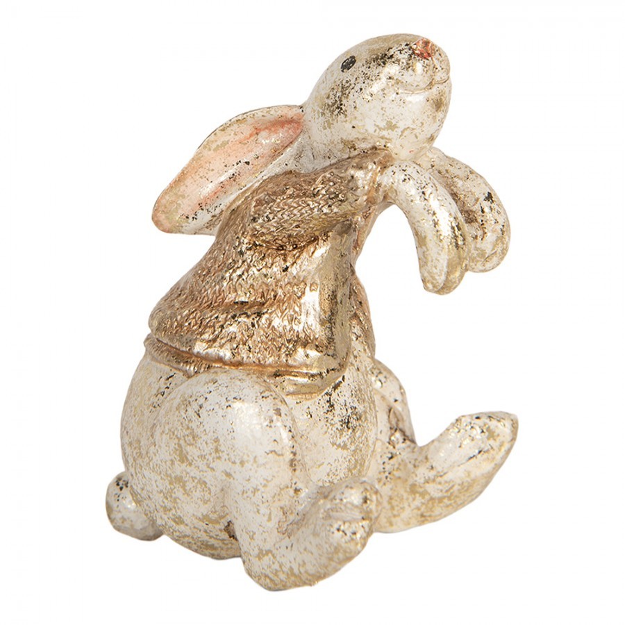 Decorative Figurine Rabbit 6x6x7 Cm Beige Plastic - 6*5*7 cm