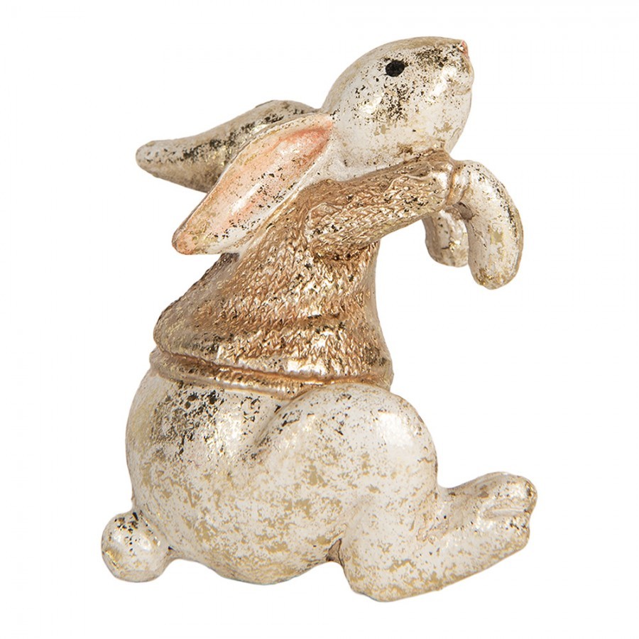 Decorative Figurine Rabbit 6x6x7 Cm Beige Plastic - 6*5*7 cm