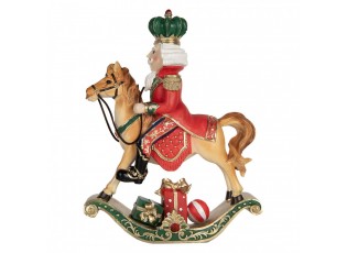 Vánoční dekorace Louskáček Nutcracker na houpacím koni - 24*8*31 cm