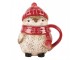 Keramický hrnek ptáček s víčkem a čepičkou - 15*11*17 cm / 500 ml Clayre & Eef