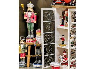 Barevná vánoční dekorace socha Santa jako Louskáček - 22*21*82 cm