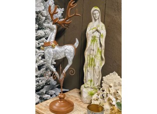 Dekorace socha panenky Marie s mechovým vzhledem - 15*15*67 cm