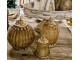 Béžová skleněná svítící LED lucerna Balli - Ø 11*18 cm Clayre & Eef