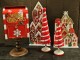 Bílo-červená kovová dekorace vánoční stromek Christmas tree - Ø 12*36 cm Clayre & Eef