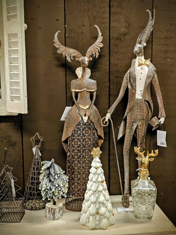 Hnědý drátěný stromek s hězdou - Ø 13*32 cm