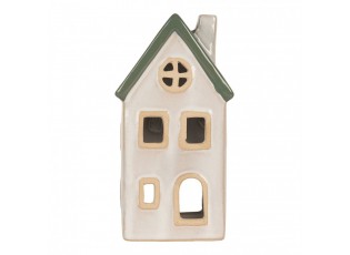 Tealight Holder House 9x8x18 Cm Beige Ceramic - 9*8*18 cm