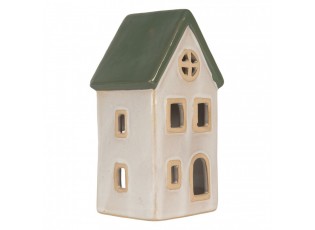 Tealight Holder House 9x8x18 Cm Beige Ceramic - 9*8*18 cm