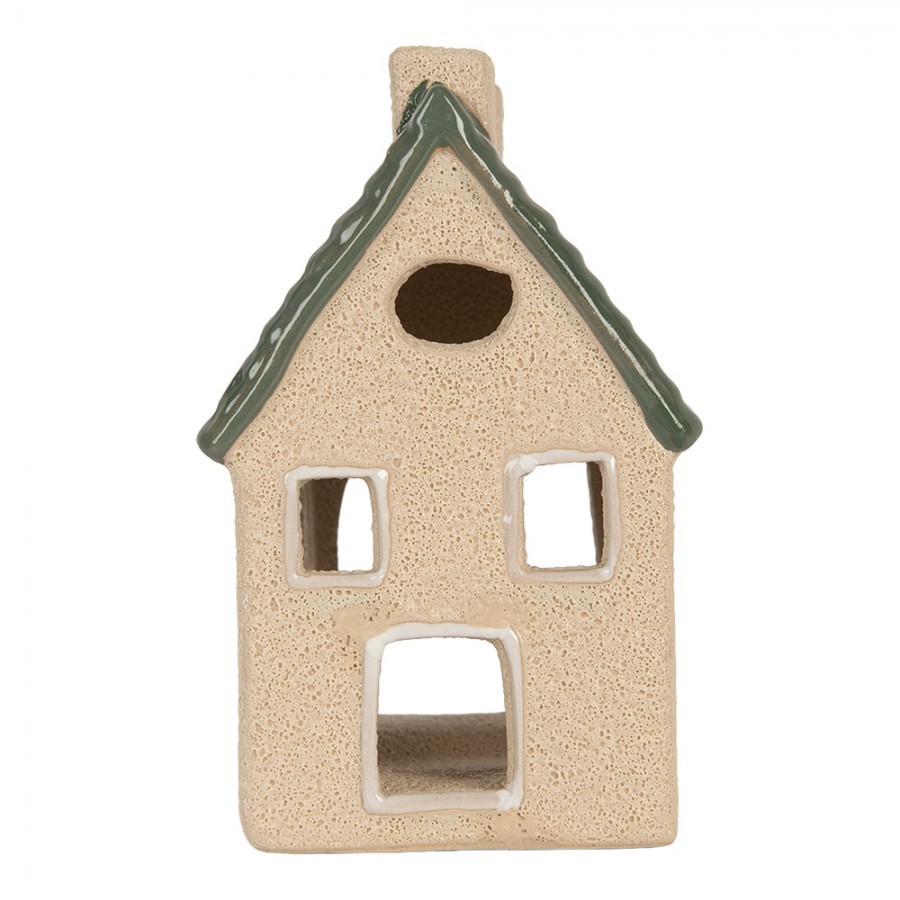 Tealight Holder House 11x8x13 Cm Beige Ceramic - 8*11*14 cm