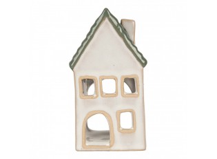 Tealight Holder House 7x7x13 Cm Grey Ceramic - 7*7*13 cm
