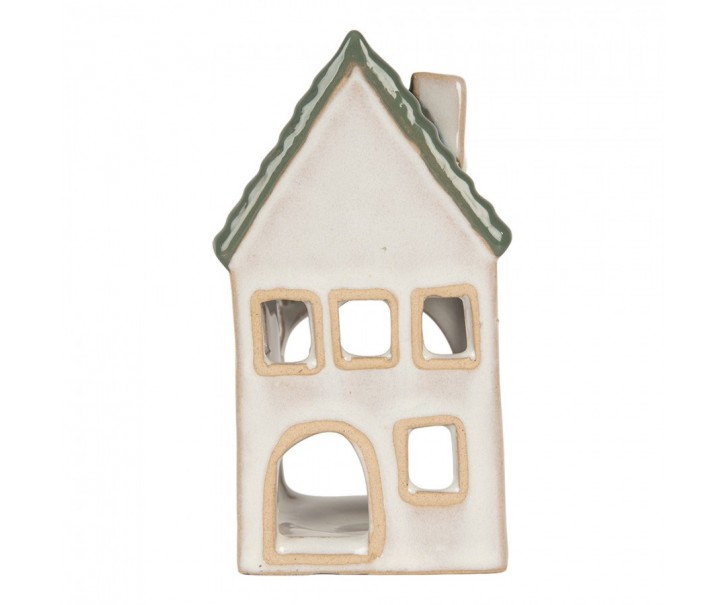 Tealight Holder House 7x7x13 Cm Grey Ceramic - 7*7*13 cm Clayre & Eef