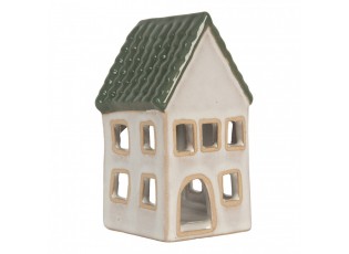 Tealight Holder House 7x7x13 Cm Grey Ceramic - 7*7*13 cm