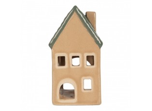 Tealight Holder House 6x6x11 Cm Beige Ceramic - 6*6*11 cm
