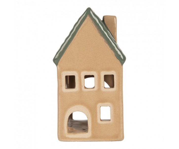 Tealight Holder House 6x6x11 Cm Beige Ceramic - 6*6*11 cm Clayre & Eef