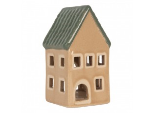 Tealight Holder House 6x6x11 Cm Beige Ceramic - 6*6*11 cm