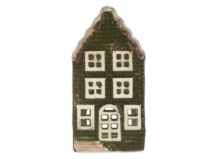 Tmavě zelený keramický domek na čajovou svíčku Lamont - 7*7*14 cm