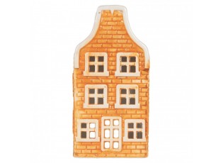 Tealight Holder House 10x10x19 Cm Orange Ceramic - 9*10*19 cm