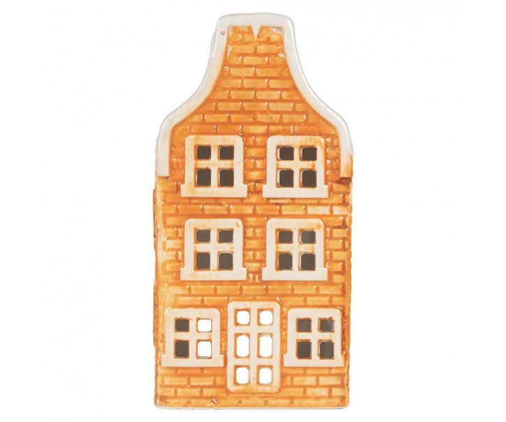 Tealight Holder House 10x10x19 Cm Orange Ceramic - 9*10*19 cm Clayre & Eef